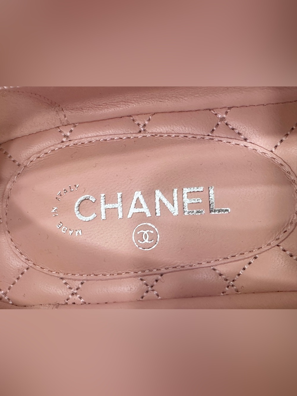 2026 CHANEL CC LOGO PINK LEATHER MARYJANE BALLET FLATS SHOES SILVER BUCKLE 40.5 - Picture 7 of 14
